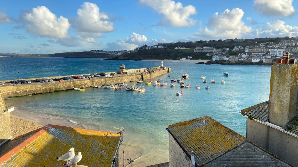 SMUGGLERS HIDE a 2023 GLOBAL AWARD REFURBISHMENT WINNER - a cosy 2 BEDROOM FISHERMANS COTTAGE with HARBOUR VIEWS from the top and an ADDITIONAL private entrance 1 BED STUDIO CABIN only 10 Metres To Sea Front - BOOK BOTH FOR THE ENTIRE 3 BEDROOM COTTAGE