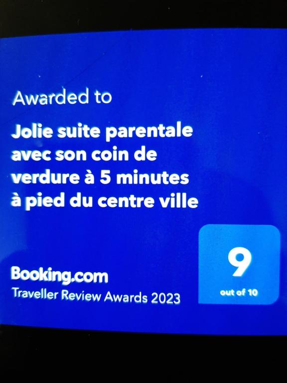Jolie suite parentale avec son coin de verdure à 5 minutes à pied du centre ville