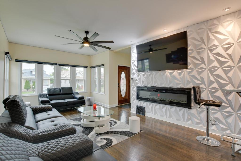 Maywood Vacation Rental with Electric Fireplace